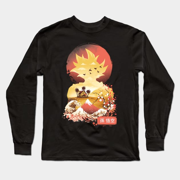 Super Saiyan Sunset Long Sleeve T-Shirt by DANDINGEROZZ